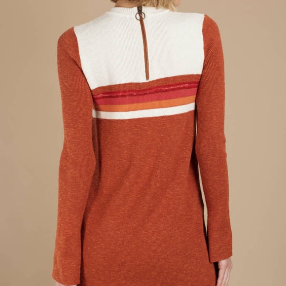 NWT Free People Colorblock Swit Mini Dress in Rust - Picture 3 of 3